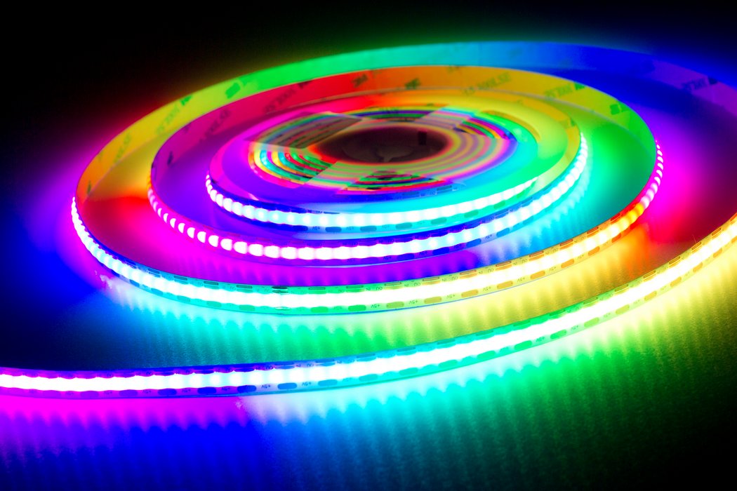Digitální COB LED pásek WS2812B, RGB, 5V, 160led/m, 10mm šířka, IP30