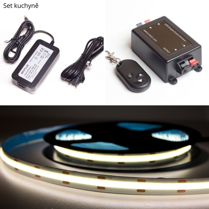 Kompletní osvětlení kuchyňské linky či pracovního stolu (COB LED pásek+zdroj)
