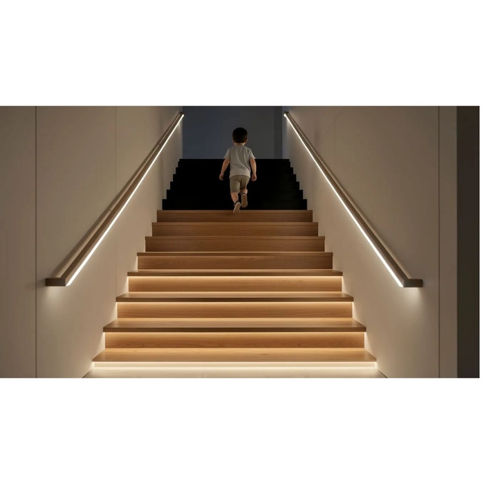 Kompletní LED set pro osvětlení schodiště – schodnice a zábradlí (LED pásek+zdroj+ovladač)